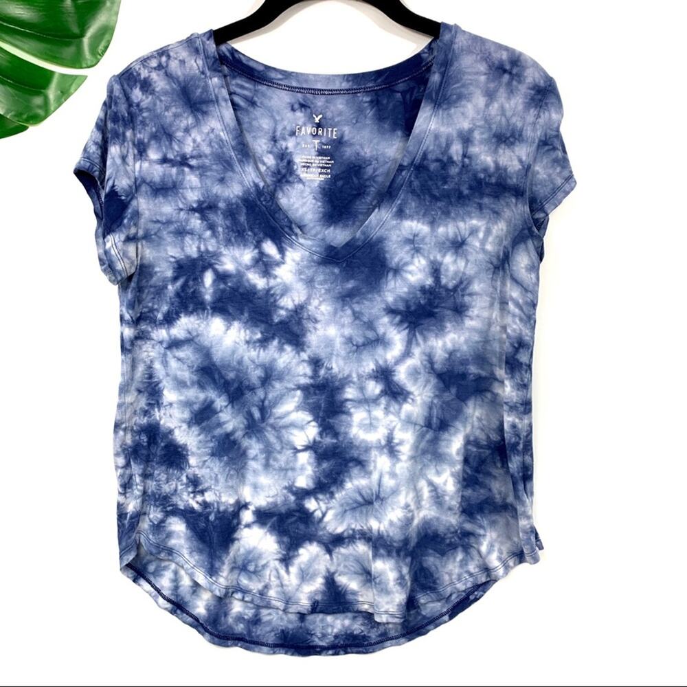 American Eagle Favorite Tee Tie Dye V-Neck T-Shirt XS